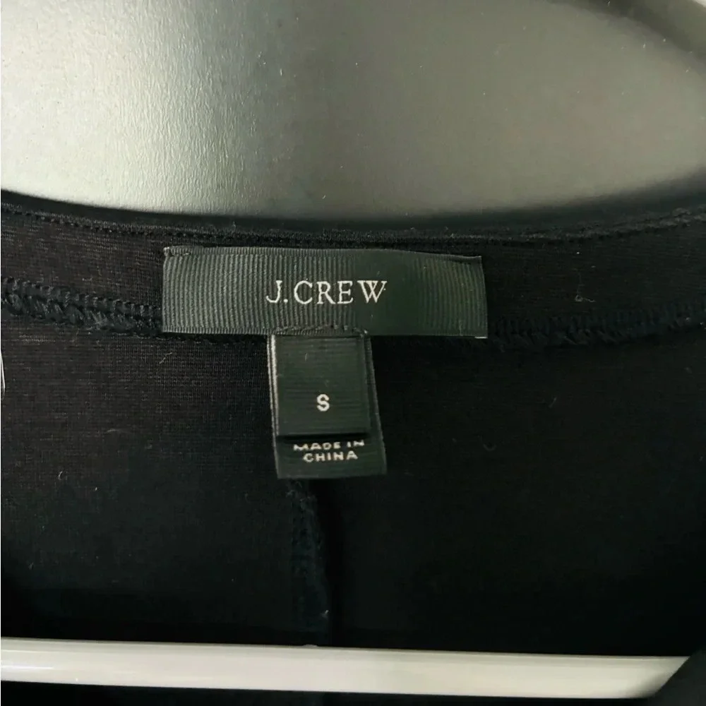 J. Crew Black Round Neckline Sleeveless Peplum Top